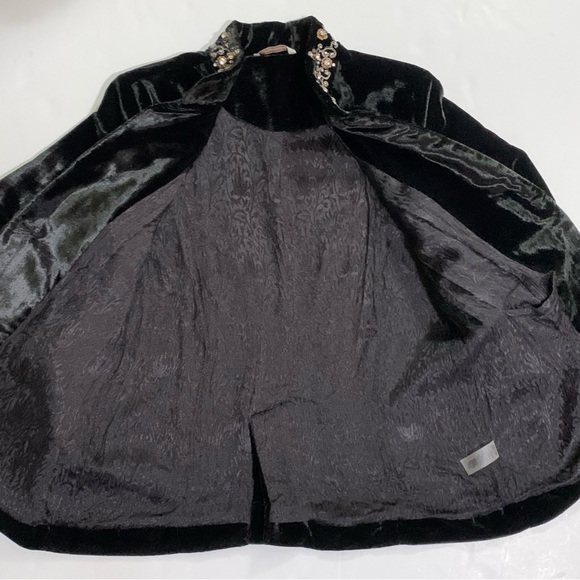 Soft Surroundings Black Velvet Jacket Embellished - Picture 7 of 8